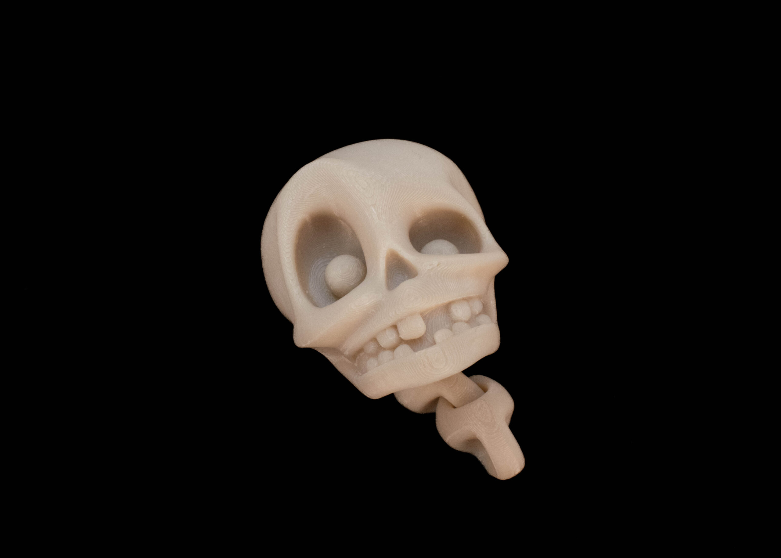 Smiling Skull Articulating Spine Keychain - WikedFX