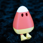 Halloween Candy Corn Keychain with Hidden Feet