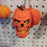 Inferno Pumpkin Skeleton Head Keychain